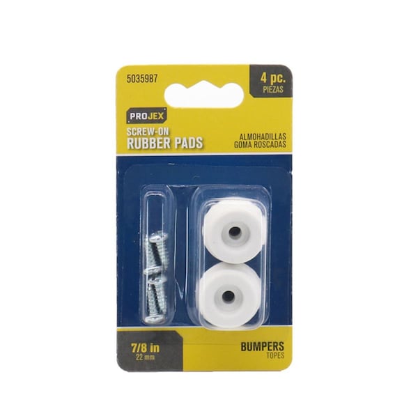 Posdatas 0.87 in. Rubber Bumper Pad - Round, Off-White, 4PK PO3311877 - main